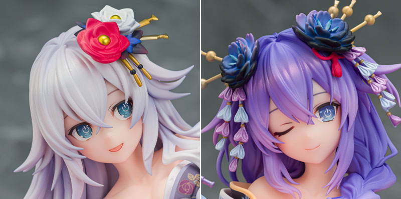 [Senran Nin Nin Ninja Taisen Neptune] Neptune and Noire - Purple Heart / Black Heart Kimono Ver. Dual Figure Set 1/7 Complete Figure
