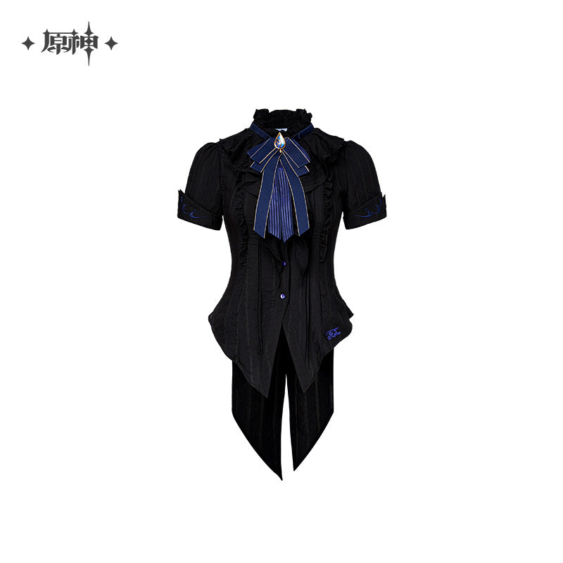 Chemise Cintrée a Manche Courte [Genshin Impact] - Noir - Furina Impression Collection