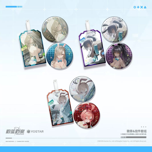 Badges + Acrylic Strap Set [Blue Archive] Bunny Chaser on Board (Plusieurs modèles)