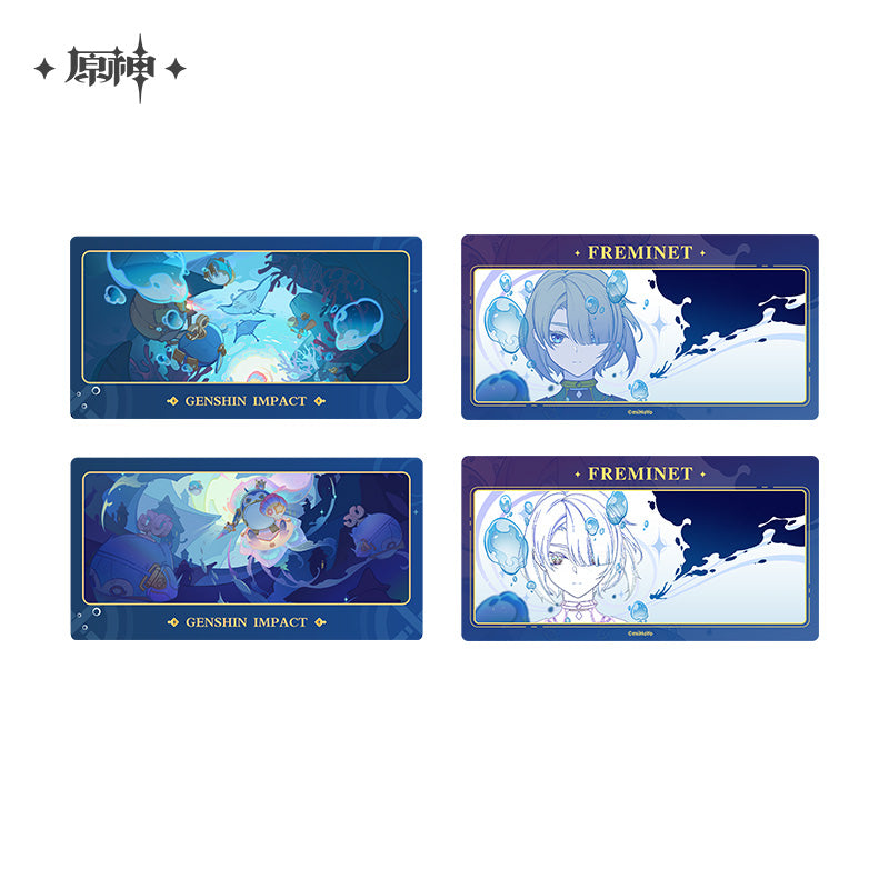 Merch Set /Badge/Glitter Block/Acrylic Strap/Postcard Lenticulaire [Genshin Impact] - Freminet - Thelxie's Fantastic Adventures