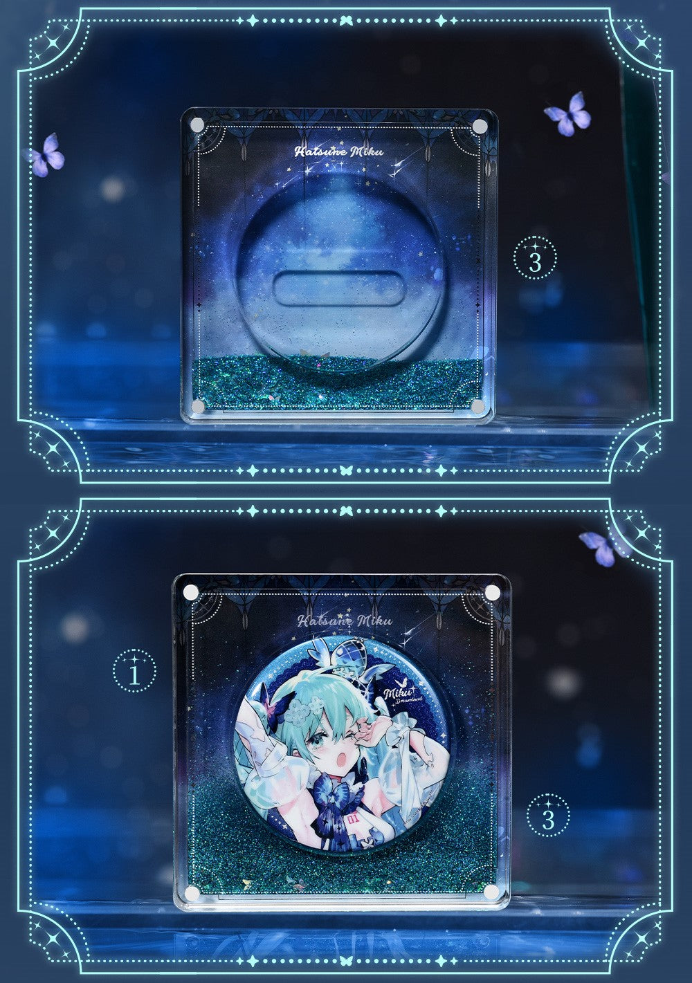 Decoration Glitter / Cadre pour Badge [Vocaloid] Hatsune Miku - Dreamland