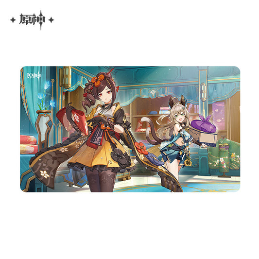 Mousepad [Genshin Impact] - Blades Weaving Betwixt Brocade - Chiori / Kirara