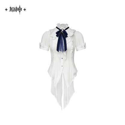 Chemise Cintrée a Manche Courte [Genshin Impact] - Blanc - Furina Impression Collection