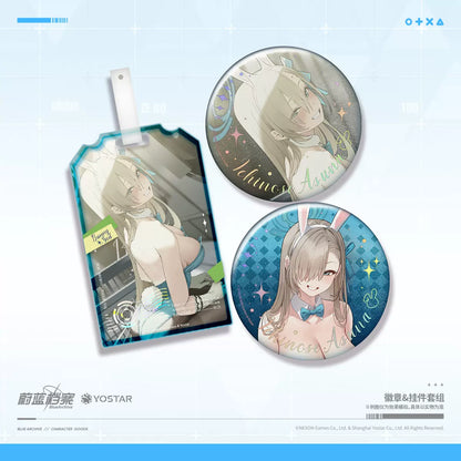 Badges + Acrylic Strap Set [Blue Archive] Bunny Chaser on Board (Plusieurs modèles)