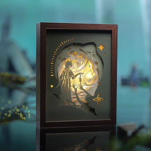 Lampe en papier sculpte sous cadre [Honkai: Star Rail] - Anaxa Tought Experiment