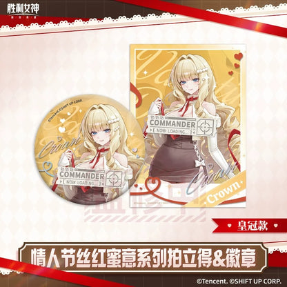 Badge et Polaroid Set [Goddess of Victory: Nikke] - Valentine's Day Silky Red Honey Series