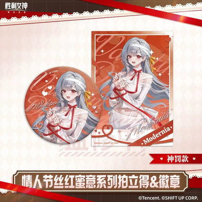 Badge et Polaroid Set [Goddess of Victory: Nikke] - Valentine's Day Silky Red Honey Series