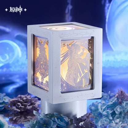 Gift Box Lampe de Nuit Rotatif, Boite Musical a 4 cote + Cartes de Collection [Genshin Impact] - Selenic Chronicles series
