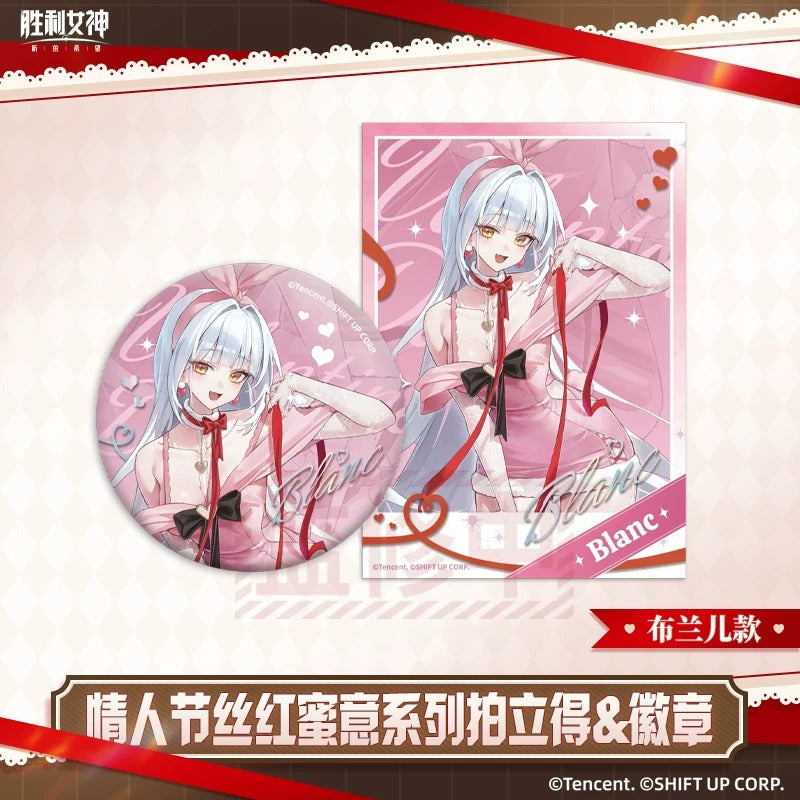 Badge et Polaroid Set [Goddess of Victory: Nikke] - Valentine's Day Silky Red Honey Series