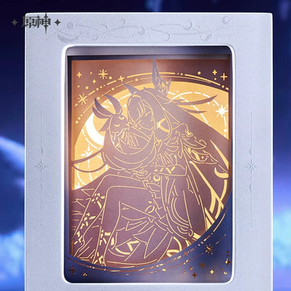 Gift Box Lampe de Nuit Rotatif, Boite Musical a 4 cote + Cartes de Collection [Genshin Impact] - Selenic Chronicles series