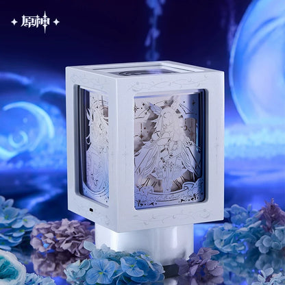 Gift Box Lampe de Nuit Rotatif, Boite Musical a 4 cote + Cartes de Collection [Genshin Impact] - Selenic Chronicles series