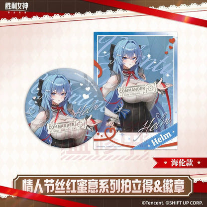 Badge et Polaroid Set [Goddess of Victory: Nikke] - Valentine's Day Silky Red Honey Series