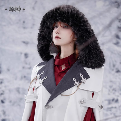 Manteau Cape a Capuche Avec Broche [Genshin Impact] - Fatui Harbinger Impressions - Frost and Flames Series