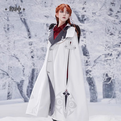 Manteau Cape a Capuche Avec Broche [Genshin Impact] - Fatui Harbinger Impressions - Frost and Flames Series