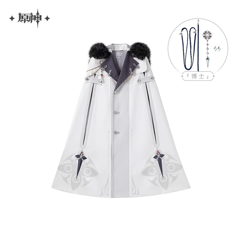 Manteau Cape a Capuche Avec Broche [Genshin Impact] - Fatui Harbinger Impressions - Frost and Flames Series