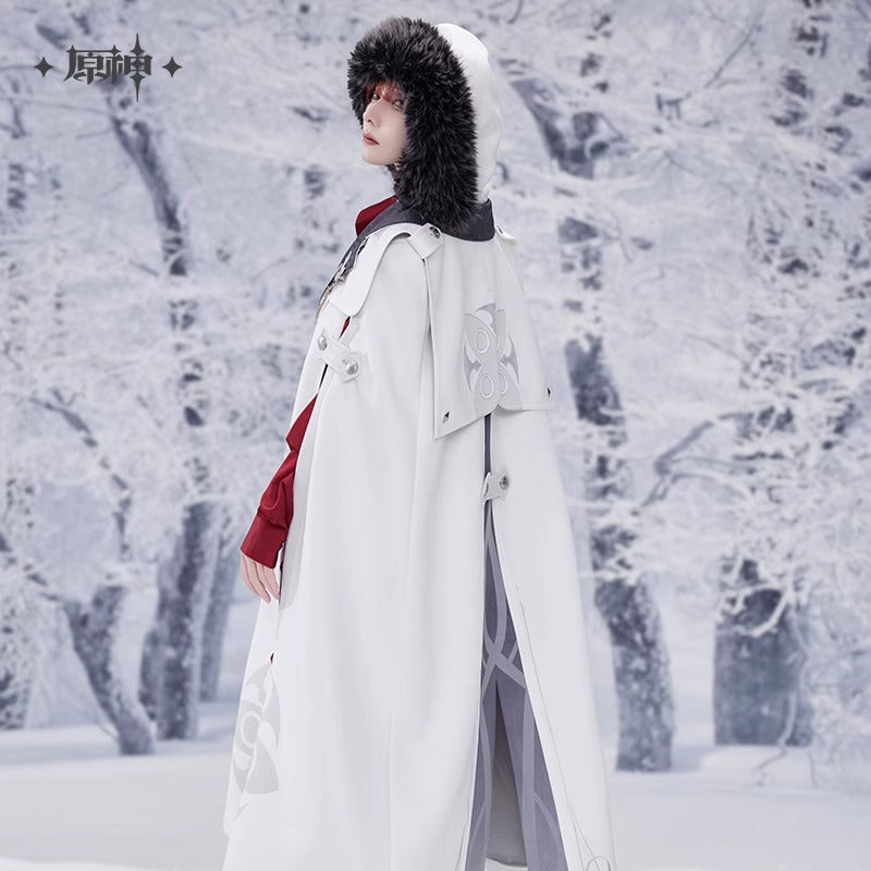 Manteau Cape a Capuche Avec Broche [Genshin Impact] - Fatui Harbinger Impressions - Frost and Flames Series