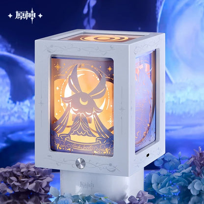 Gift Box Lampe de Nuit Rotatif, Boite Musical a 4 cote + Cartes de Collection [Genshin Impact] - Selenic Chronicles series