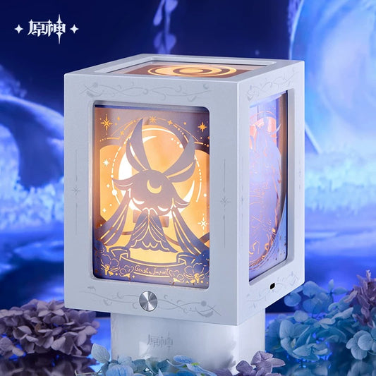 Gift Box Lampe de Nuit Rotatif, Boite Musical a 4 cote + Cartes de Collection [Genshin Impact] - Selenic Chronicles series