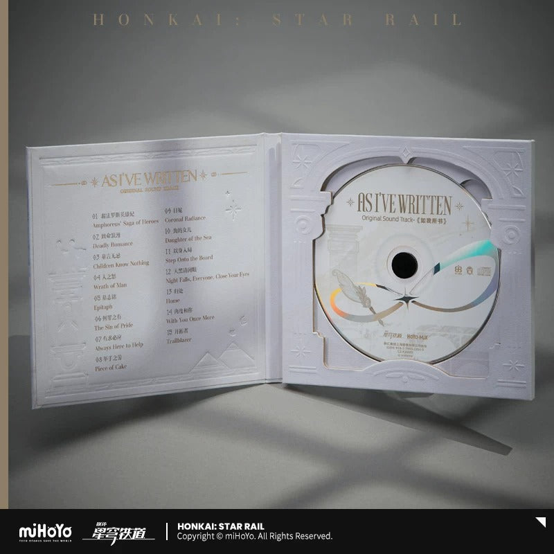 (2eme vague, fin de commande le 25/06/26) CD VINYLE OST Coffret Gift Box au Gel Colore Luminescent [Honkai: Star Rail] - As I've Written - Physical Collector Limited Edition