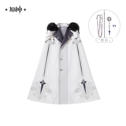 Manteau Cape a Capuche Avec Broche [Genshin Impact] - Fatui Harbinger Impressions - Frost and Flames Series