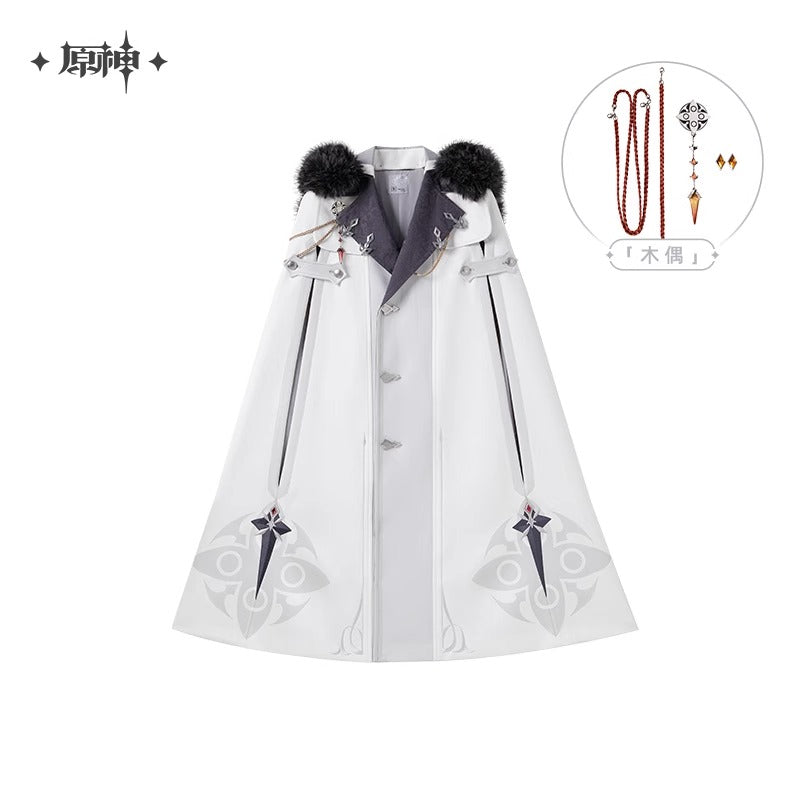 Manteau Cape a Capuche Avec Broche [Genshin Impact] - Fatui Harbinger Impressions - Frost and Flames Series