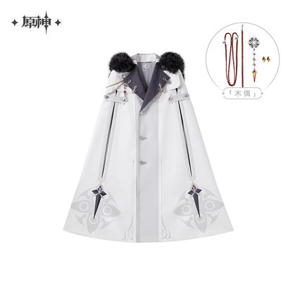 Manteau Cape a Capuche Avec Broche [Genshin Impact] - Fatui Harbinger Impressions - Frost and Flames Series