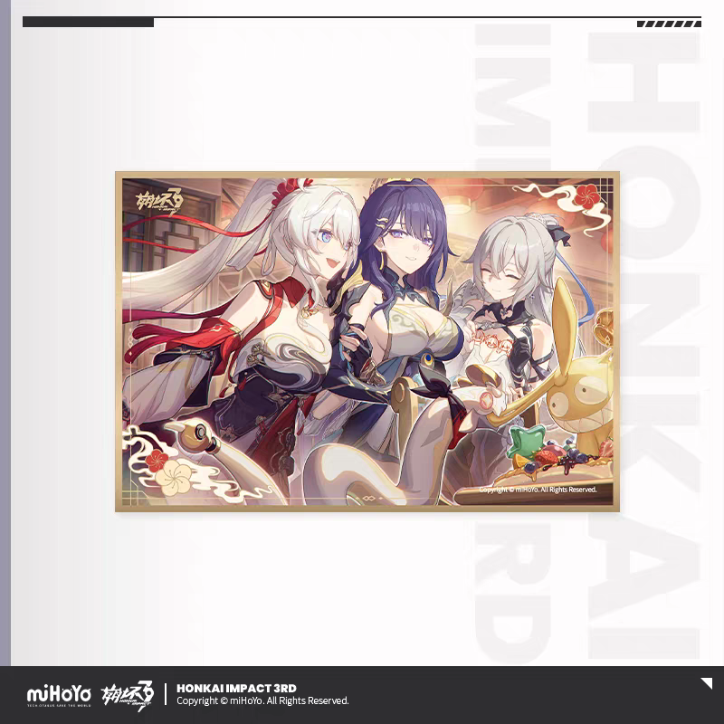 Acrylic Shikishi [Honkai Impact 3rd] - Kiana, Mei et Bronya - New Year's Eve Fantasy Series