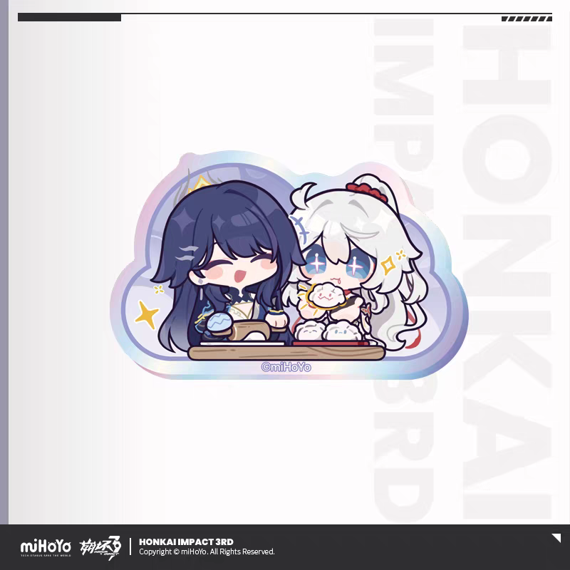 Badge Acrylic [Honkai Impact 3rd] - Kiana et Mei - HONKAI MEME Series
