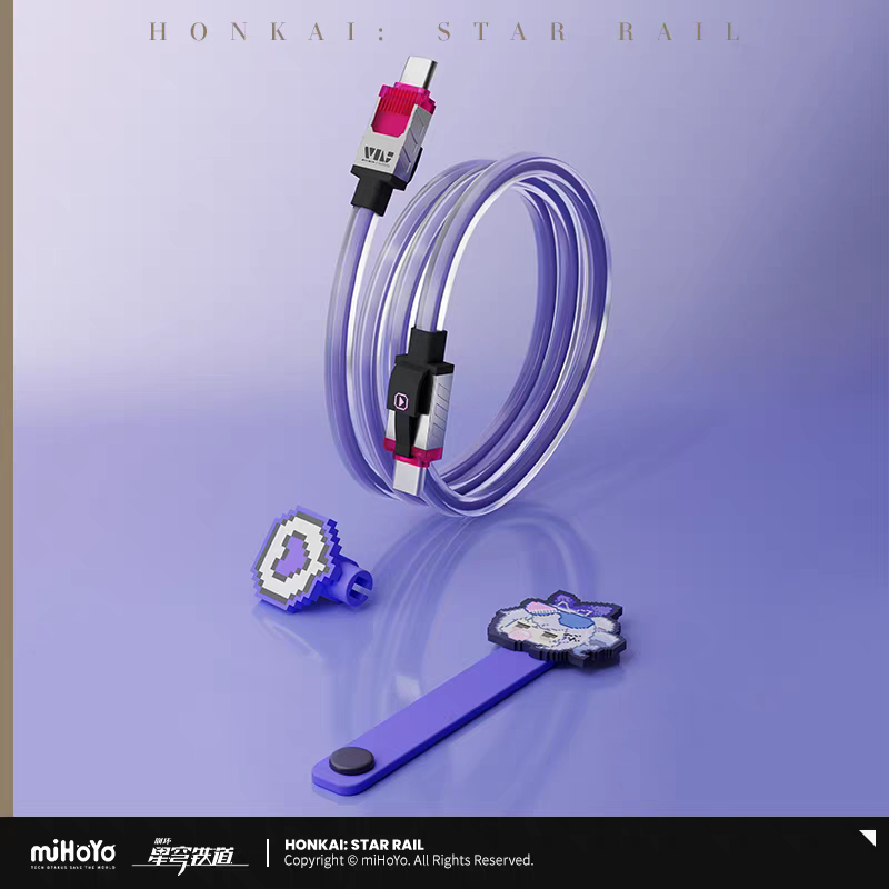 Cable de chargement torsadé 1m Type C à C [Honkai: Star Rail] - Silver Wolf lvl 999 Impression