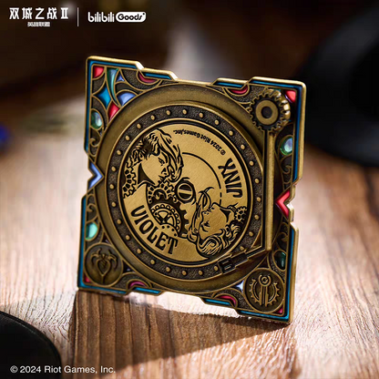 Badge en metal rotatif style Vinyle [Arcane: League of Legends] Bilibili Goods collab