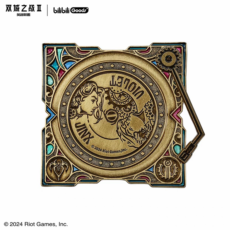 Badge en metal rotatif style Vinyle [Arcane: League of Legends] Bilibili Goods collab